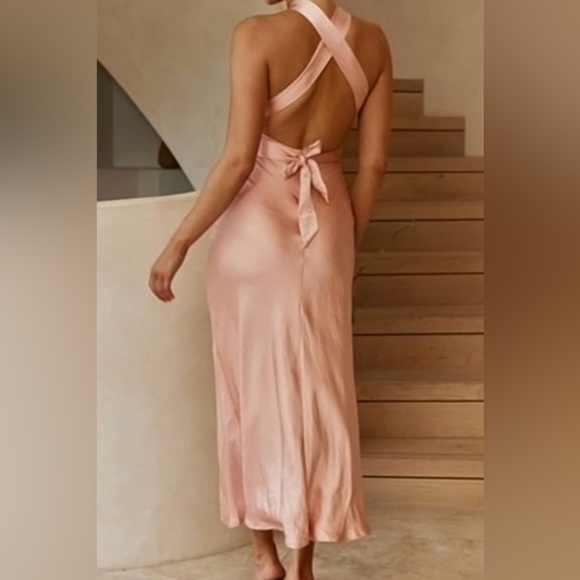 Cantonwalker | Satin High Slit Wedding Guest Formal Maxi Dress | Sz M - Picture 2 of 11